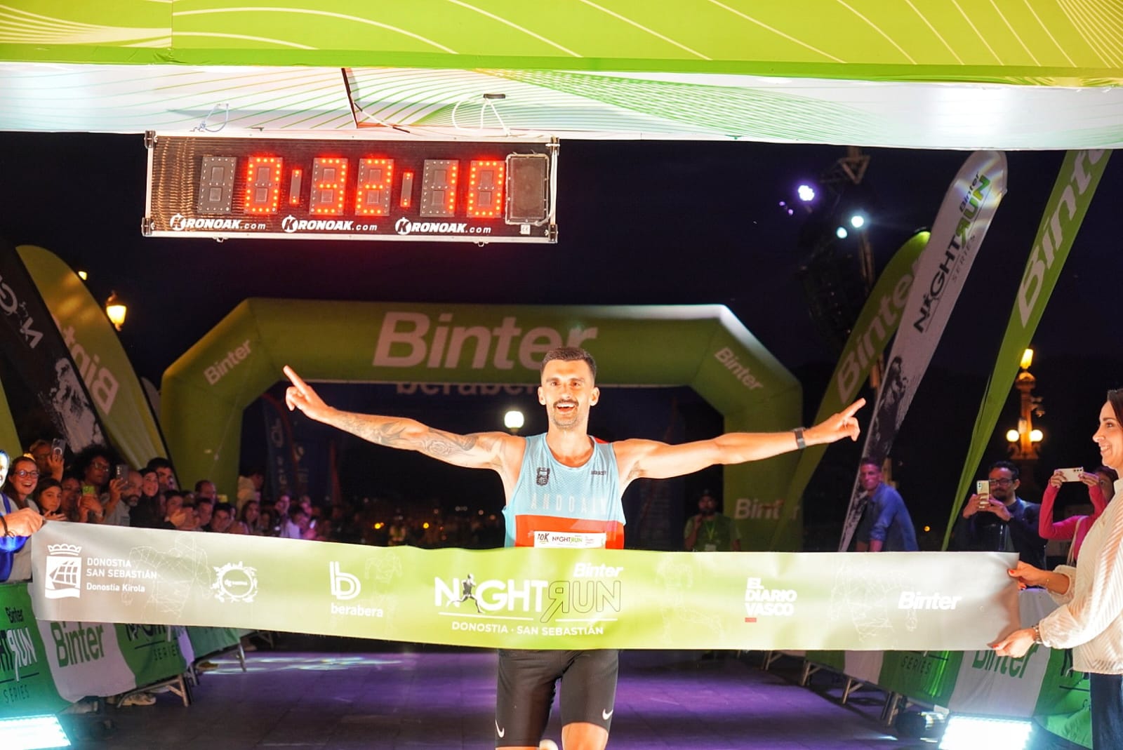 Arraiza y Menta se coronan en los 10kilómetros de la II edición de la Binter NightRun Donostia – San Sebastián